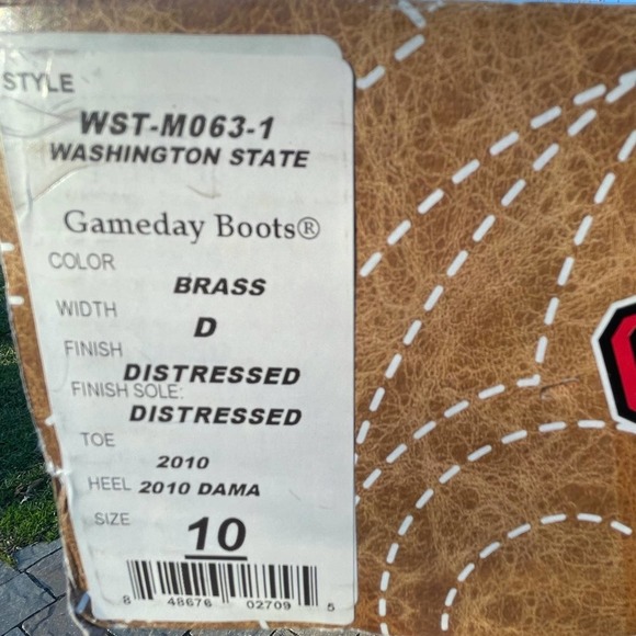 Washington State Cougars Gameday Boots Cowboy Boots - Picture 9 of 9
